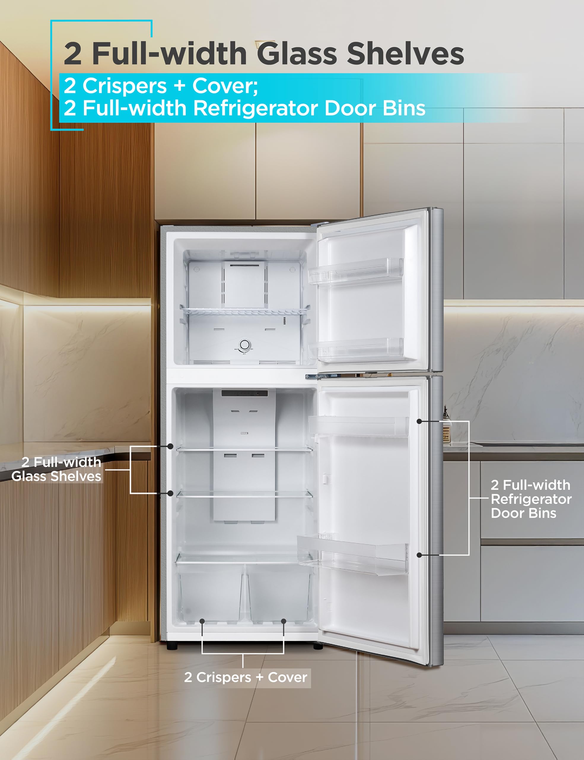 BLACK+DECKER 10 Cu. Ft. Top Mount Refrigerator with Freezer, 2 Door Refrigerator with Top Freezer and Adjustable Temperature Control,ENERGY STAR, BR1000HS, Stainless Steel Look on Fridge.com