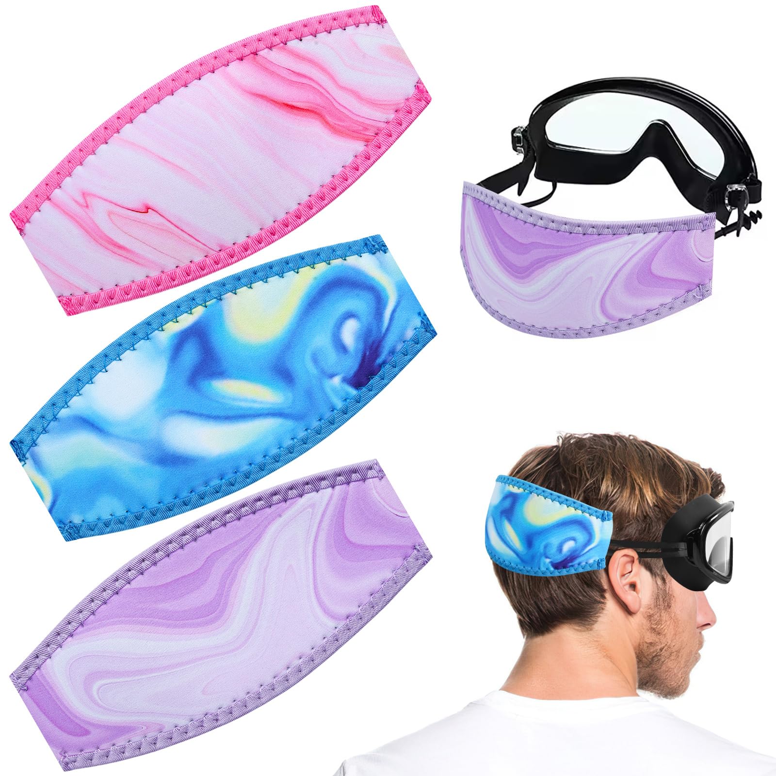 Cinturino per Maschera da Immersione, 3PCS Neoprene Cinghia, Cinturino Subacqueo Unisex, per Sport Acquatici