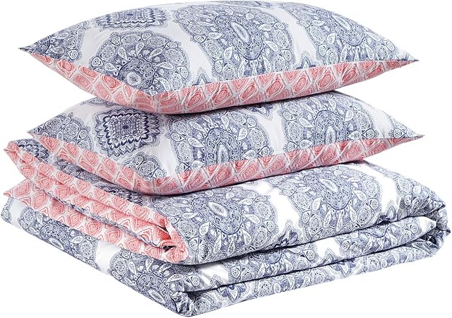 Amazon Basics - Bedding set, 100% super soft cotton, 225 x 220 cm / 50 x 80 cm, Medallion