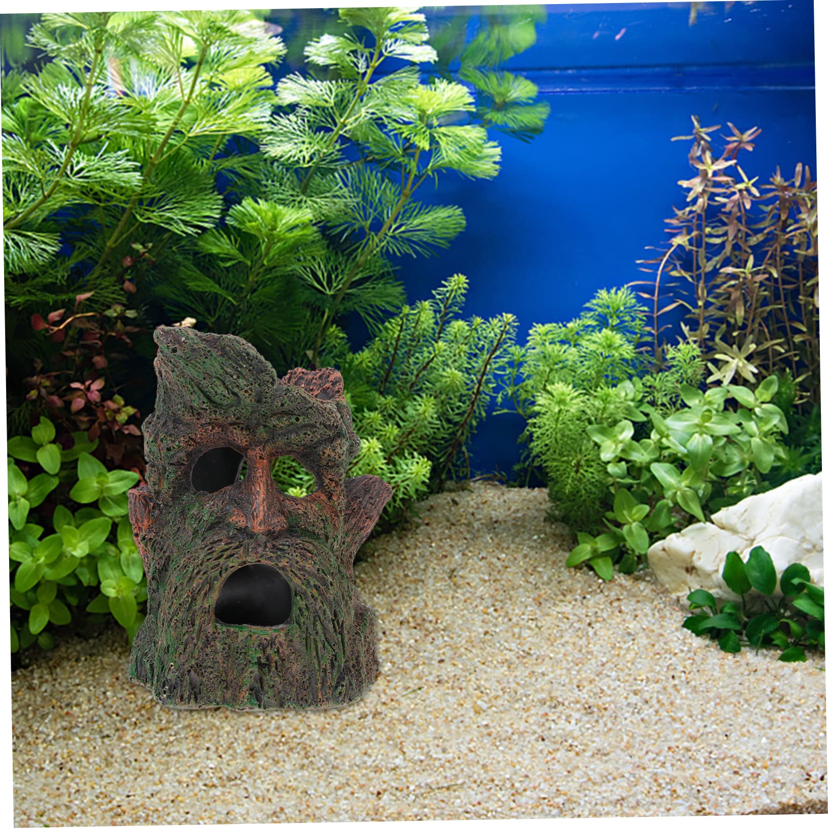 Sosoport 3 Pièces cachette d'aquarium décor Cacher Grotte à Poissons Automatique Chauffe-Aquarium abri pour Tortue abri Tortue abri de crevette de Poisson Ornement en résine Naturelle