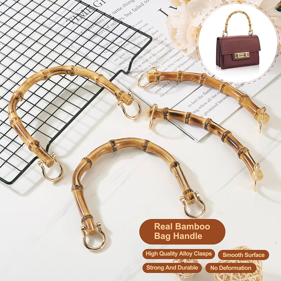 Amazon | Beadthoven バンブーハンドル バッグの持ち手 4個