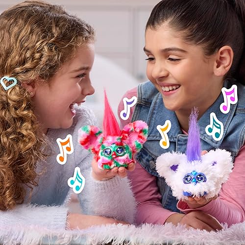 Miniatura 8 de FURBY Furblets - Paquete de 2 mini amigos navideños Pep-Mint & Sno-Flay, juguetes electrónicos de peluche para niñas y niños de 6 años en adelante,