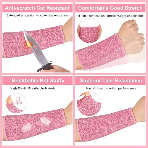 Miniatura 4 de 3 pares de protectores de brazo para piel fina y moretones, resistente a los cortes, manga de antebrazo, manga de protección contra quemaduras de
