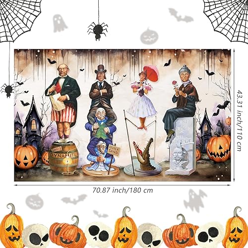 Vista 3 de Carteles grandes para retratos de casa embrujada para decoración de Halloween, carteles clásicos de terror, fiestas de Halloween, accesorios