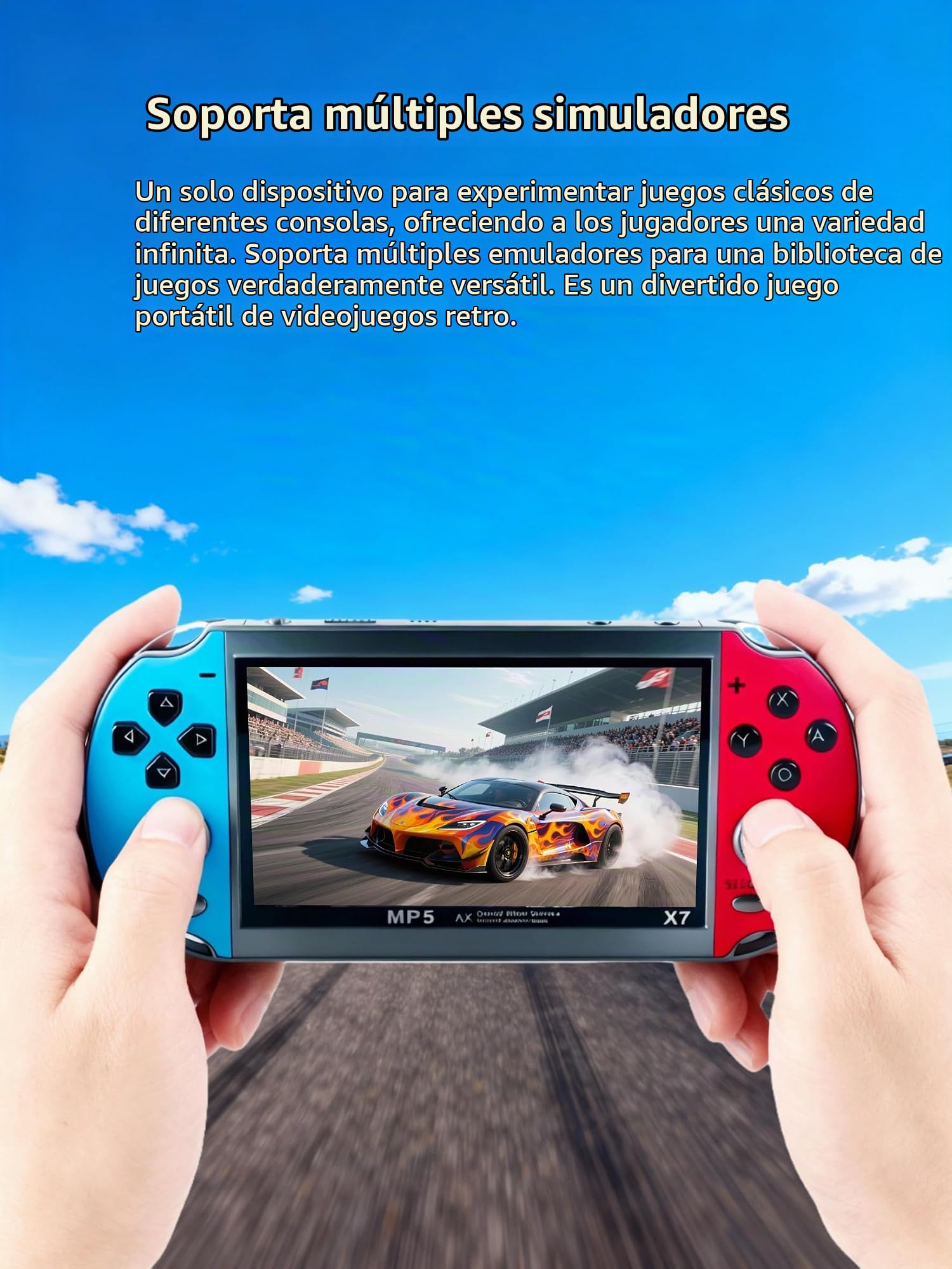 Consola de Videojuegos portátil YHFITN con Pantalla IPS de 4,3" - Juegos Integrados, Compatible con Salida de TV, con batería Recargable. Diversión clásica para Todas Las Edades.