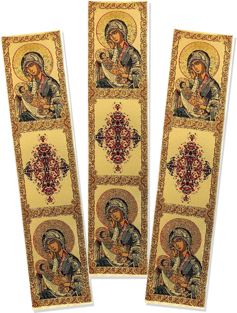 Virgin Mary and Christ Byzantine Icon Tapestry Bookmarks Book Marker 9 1/4 Inch