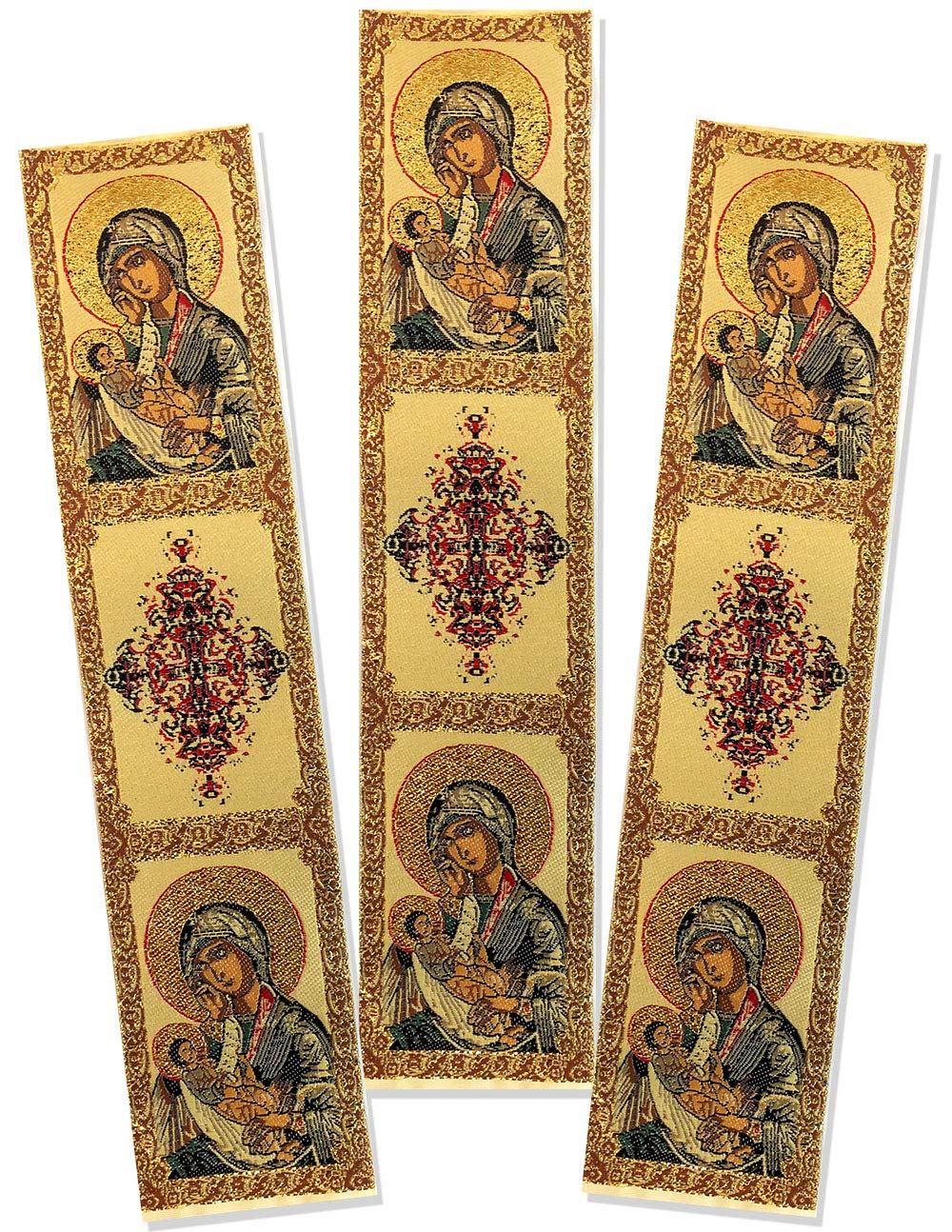 Virgin Mary and Christ Byzantine Icon Tapestry Bookmarks Book Marker 9 1/4 Inch
