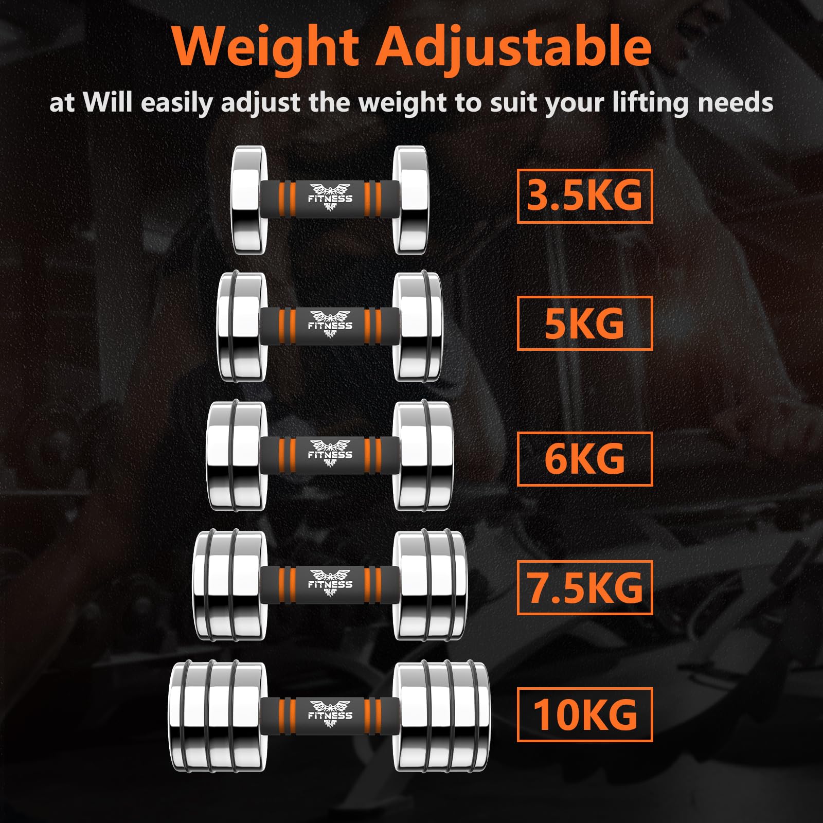 Dskeuzeew verstellbare Hanteln Hantel Set aus Stahl 5kg 7.5KG 10KG Kurzhanteln VerstellbareSet mit Schaumstoff Griff Fitness Hanteln für Zuhause