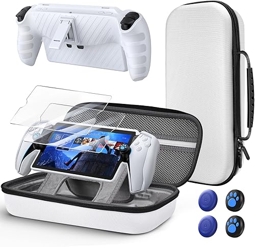 Miniatura 9 de Kit de accesorios 10 en 1 para Playstation Portal, estuche de transporte KOVA y funda de piel TPU con soporte para consola PS5 Portal, carcasa de