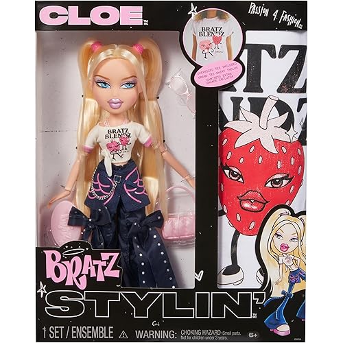 Bratz Stylin' Cloe Fashion Doll with Customizable T-Shirt for You and Accessories