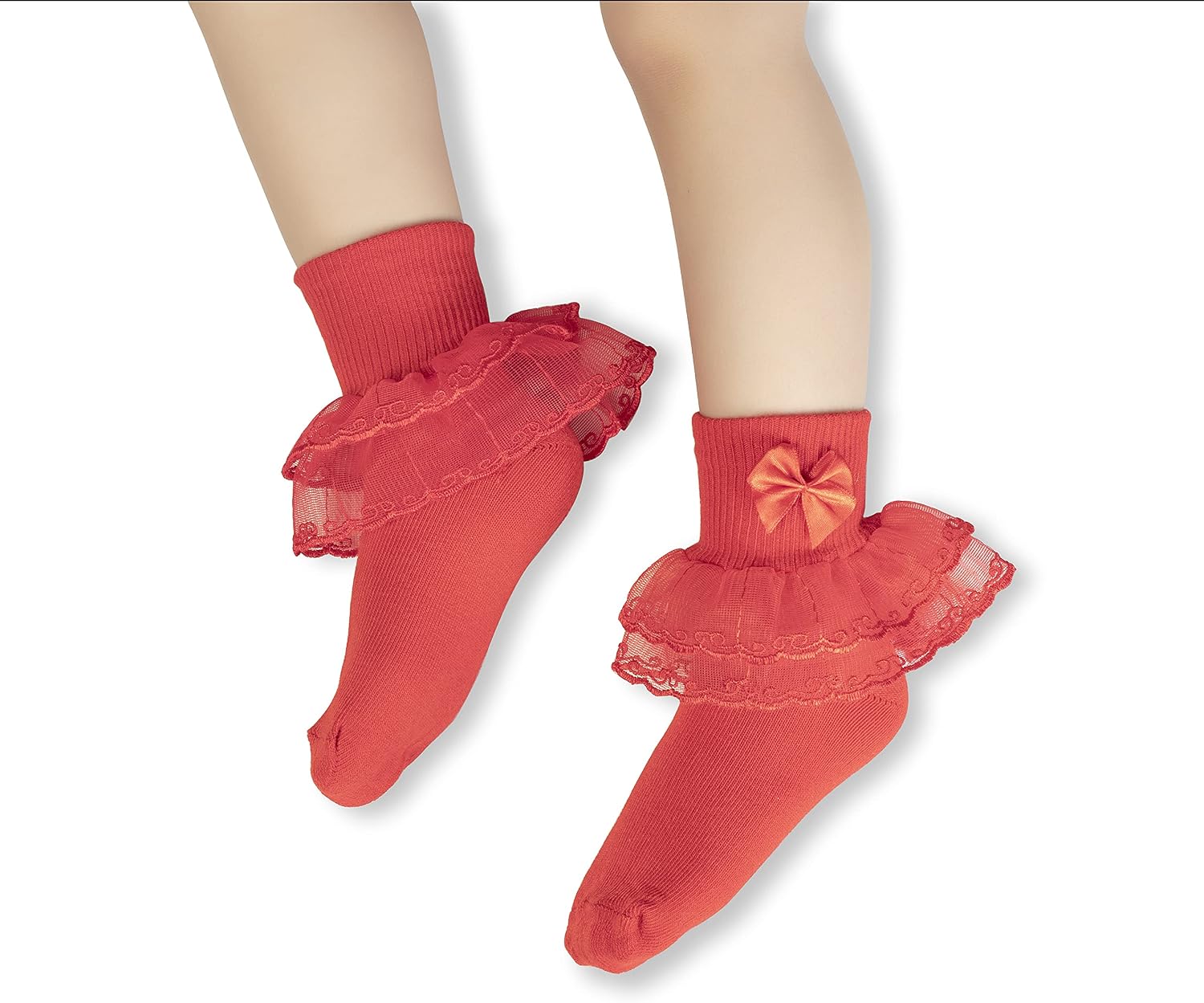 Dicry Baby Girls Socks Turn Cuff with Bows Ruffled Eyelet Frilly Lace