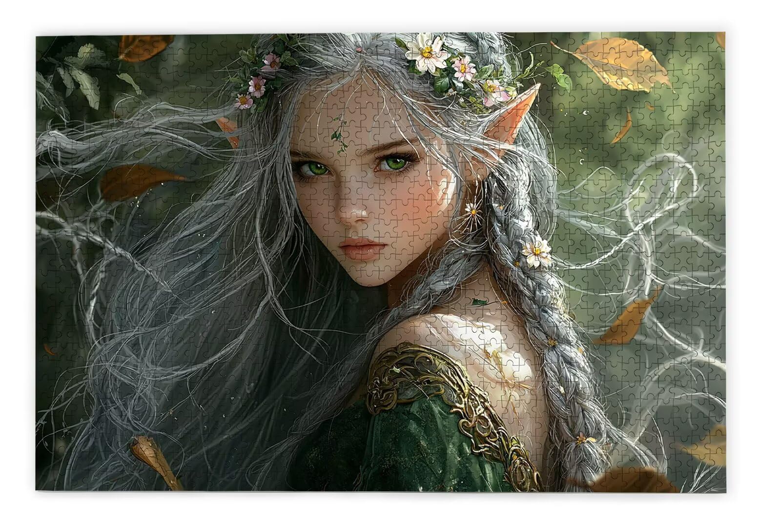 Puzzle 1000 Pièces, Puzzle 1000 Pièces Adultes en Bois, Bricolage Jeu Éducatif avec Boite Cadeau pour Adultes, Bois Épais et Résistant, Puzzles pour Décor, Idee Cadeau Femme Homme, Thème: Elfe, Q-91