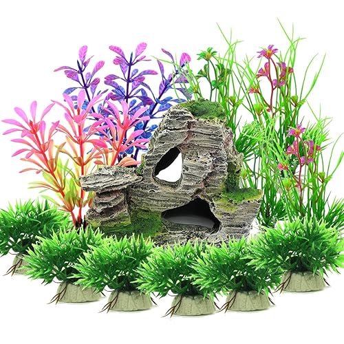 Vibury Aquarium Decoration Plantes, 13 Pièces Taille Plantes d'aquarium Plastique