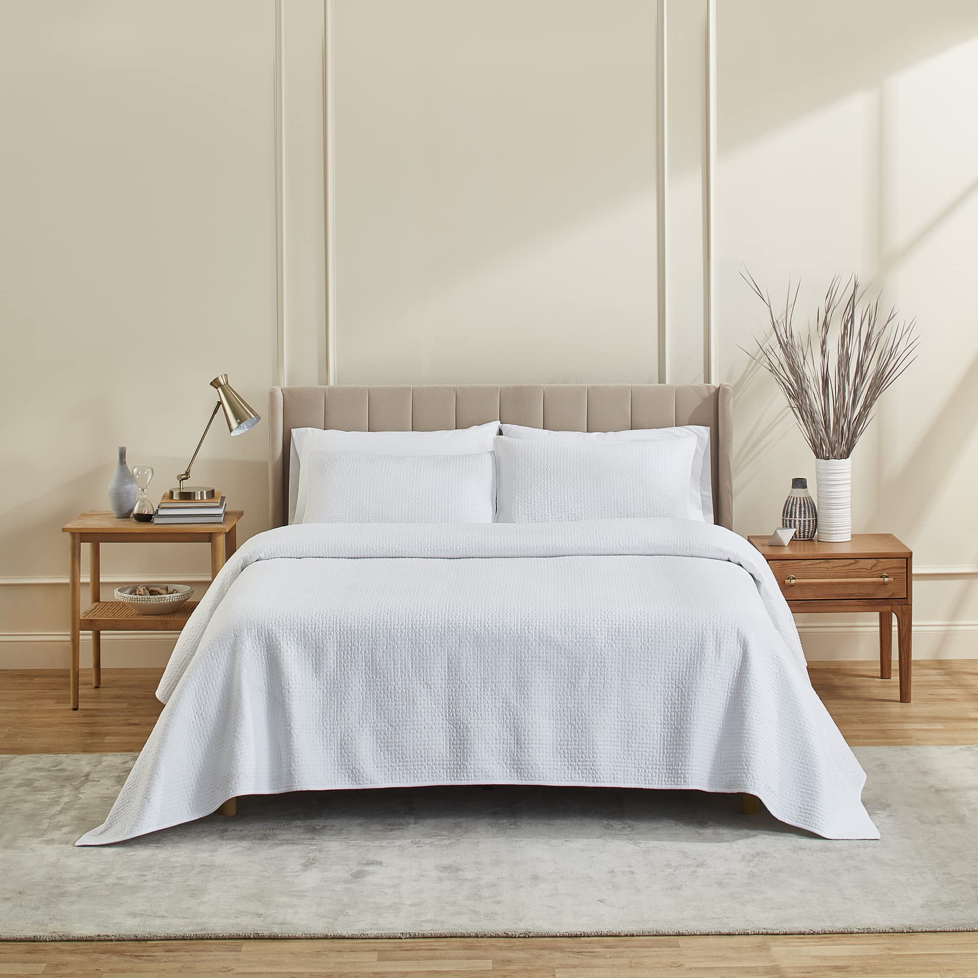 Splendid Home Tessa Textured, 3-Piece Quilt Set, Full/Queen, White