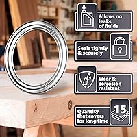 Vista 2 de 15 piezas de junta de sello de arandela de trituración para tapón de drenaje de aceite – Reemplazo de 20 mm para Subaru- OEM 11126-AA001 Se ajusta a