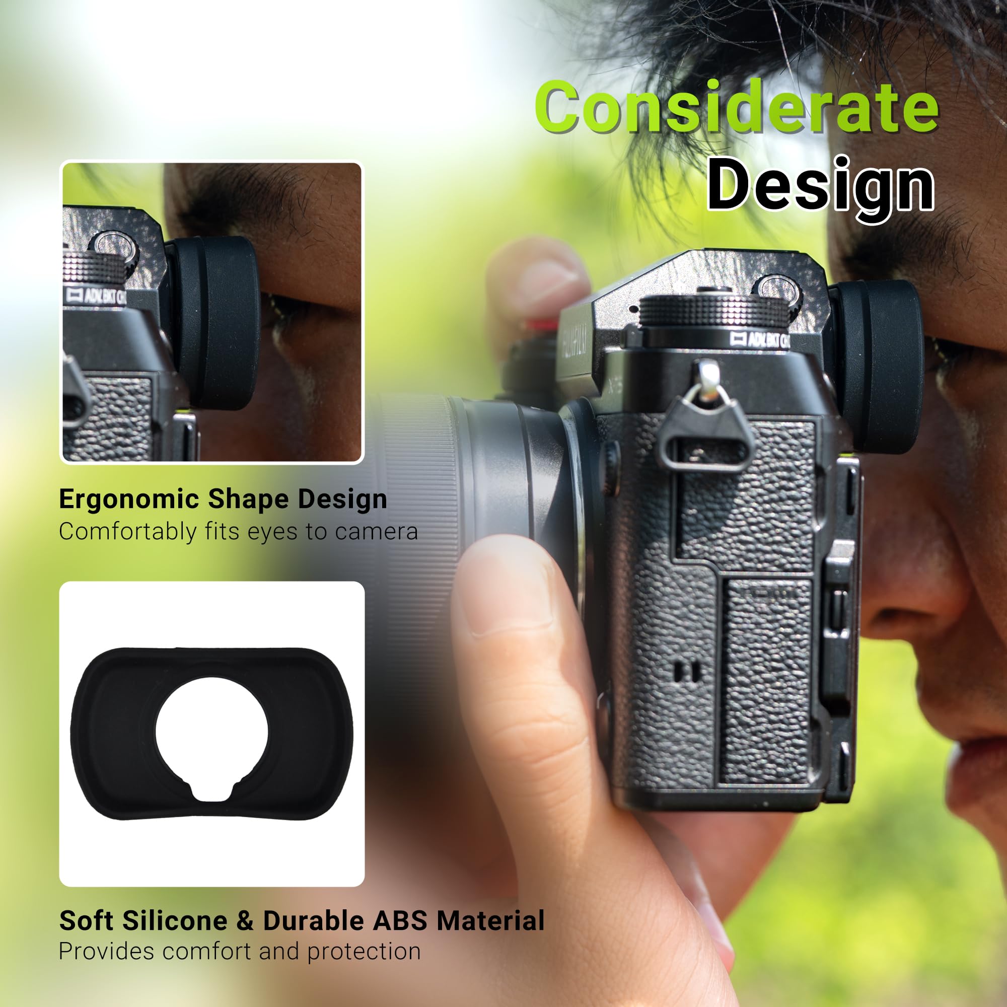 Œilleton En Silicone Souple Pour Fujifilm GFX100RF - Compatible Capteur Oculaire, Protection Lumière Parasite - 2