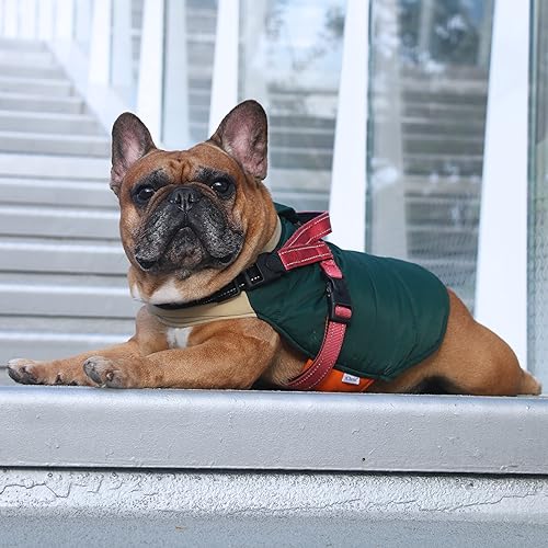 Miniatura 4 de iChoue Abrigos de invierno de bulldog francés, chaquetas para perro, chalecos acolchados de algodón para Pug English Boston Terrier Pitbull -