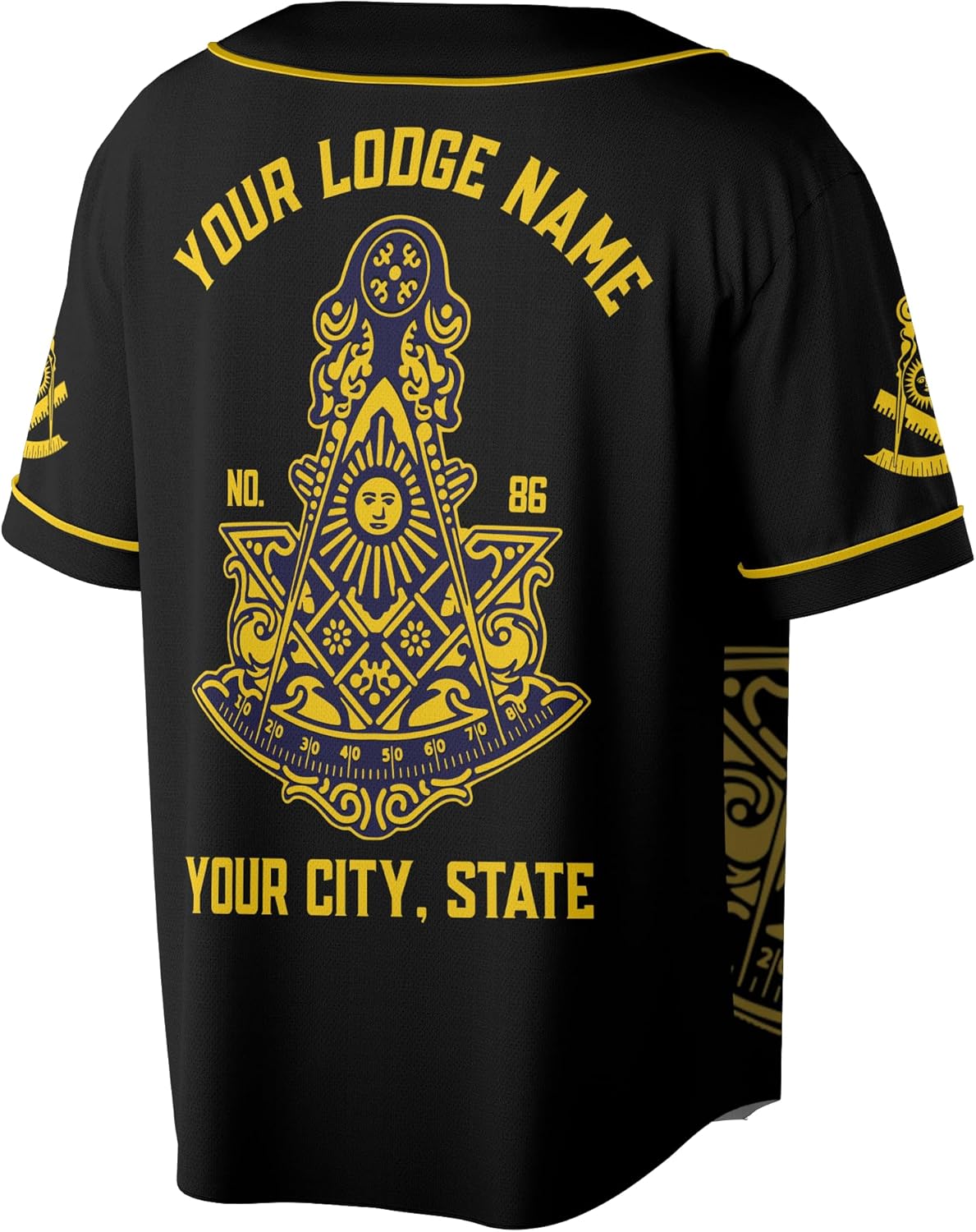 Customize Name, Lodge Name Masonic Past Master Freemason 3D Baseball Jersey S-5XL