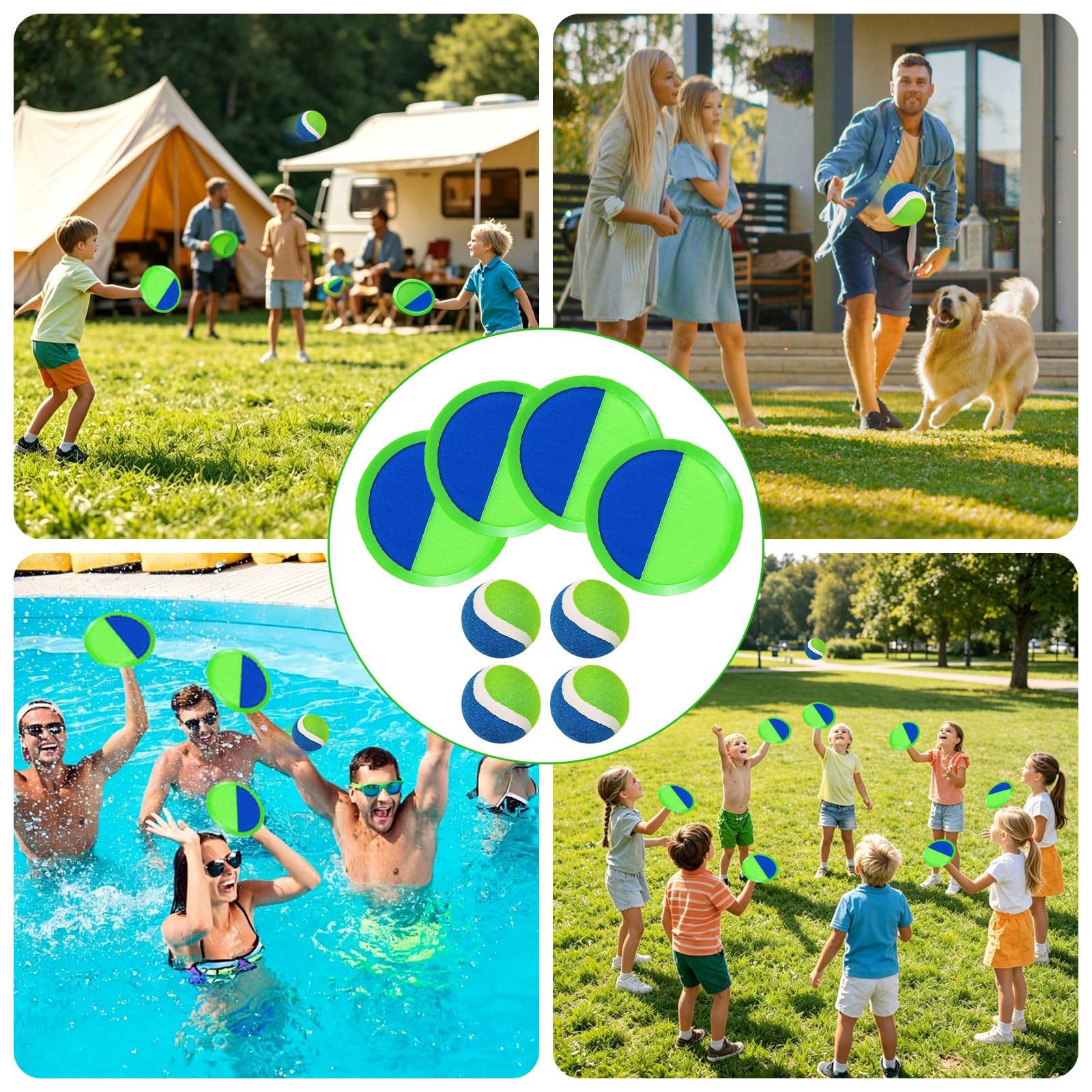 Klettballspiel für Kinder Klettball Strandspielzeug Ballspiele Wasserdicht Wurfspiel Klettspiel Outdoor Strandspiele Erwachsene Draußen für Draußen Garten ab 2 3 4 5 6 7 8 9 10 Jahre Mädchen Junge