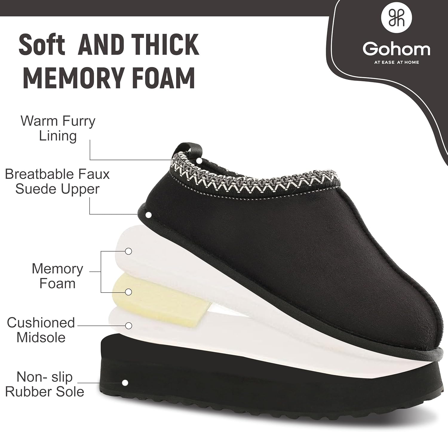 Platform Slippers Mini Boots for Women Fleece Lined Booties Anti-Slip Snow Slippers for Women Outdoor - Image 6