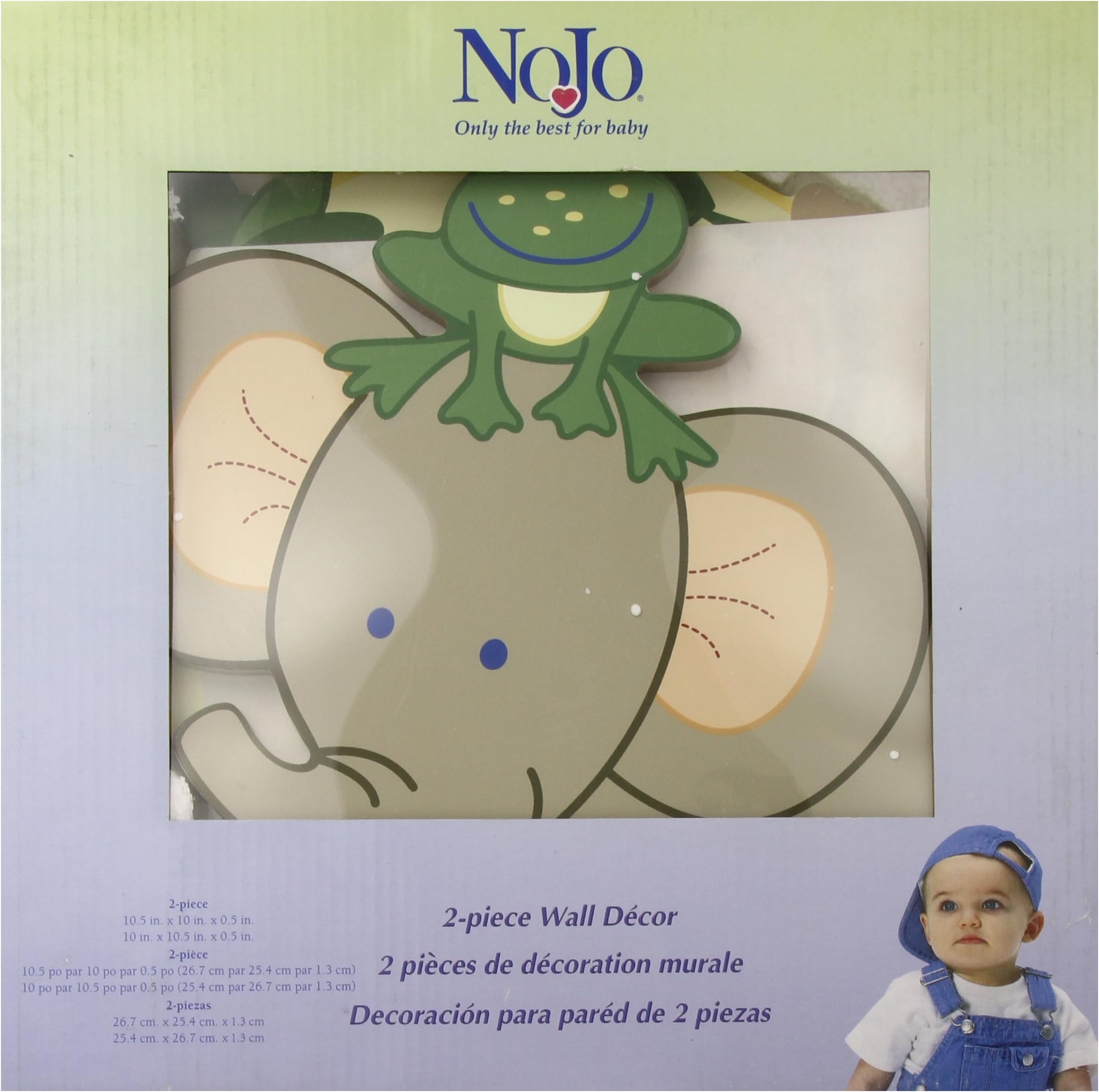 Nojo 2 Piece Wooden Wall Art, Jungle Babies