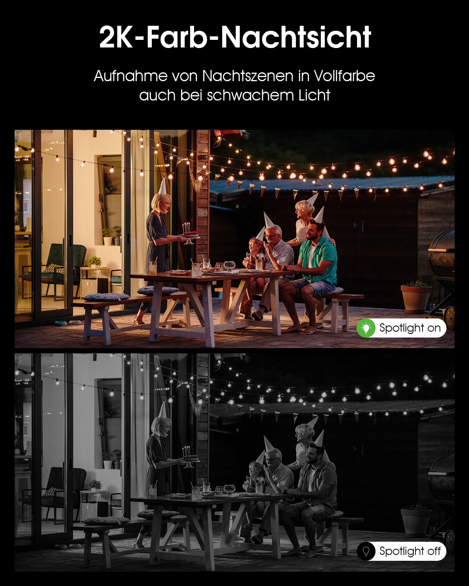 ANRAN 2K Solar Überwachungskamera Aussen mit Flutlicht | Sicherheitsleuchte mit Kamera outdoor 2,4GHz WLAN, Farbnachtsicht, PIR-Bewegungsmelder ＆Alarm,2-Wege-Audio, IP66 ,Alexa