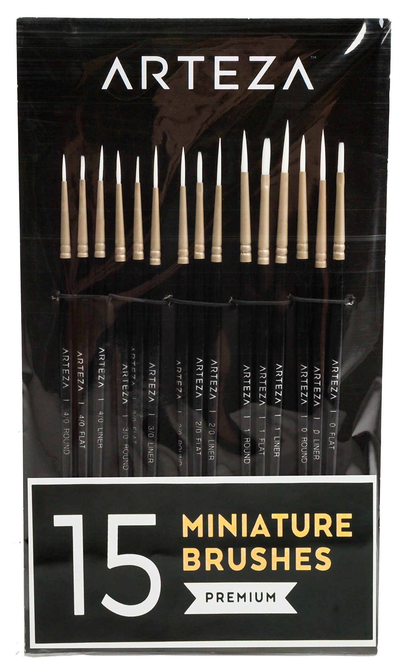 Buy Arteza Small Paint Brushes, Set of 15, Fine Paint Brush Pack for