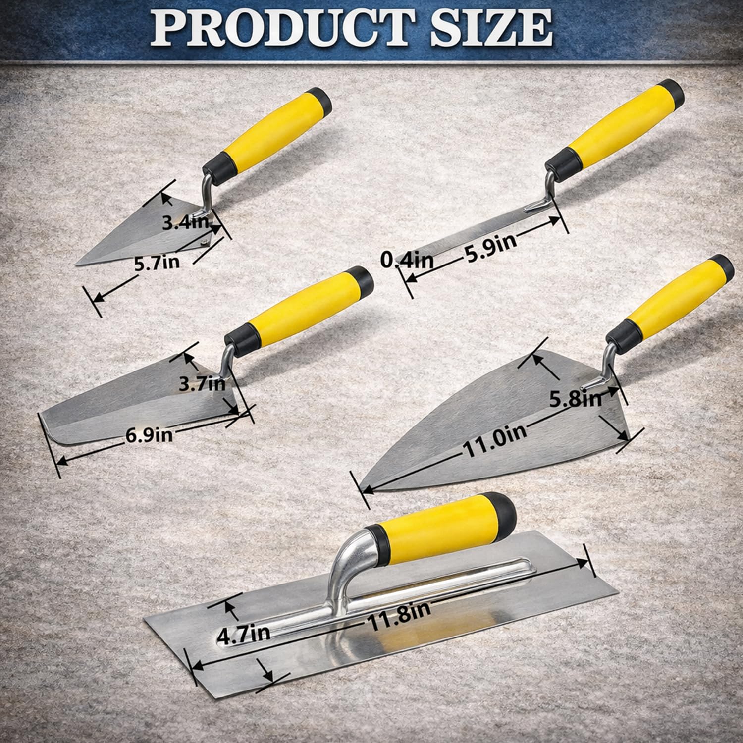 5-Piece Masonry Tool Set, Carbon Steel Bricklaying Tools — Amazon image 2
