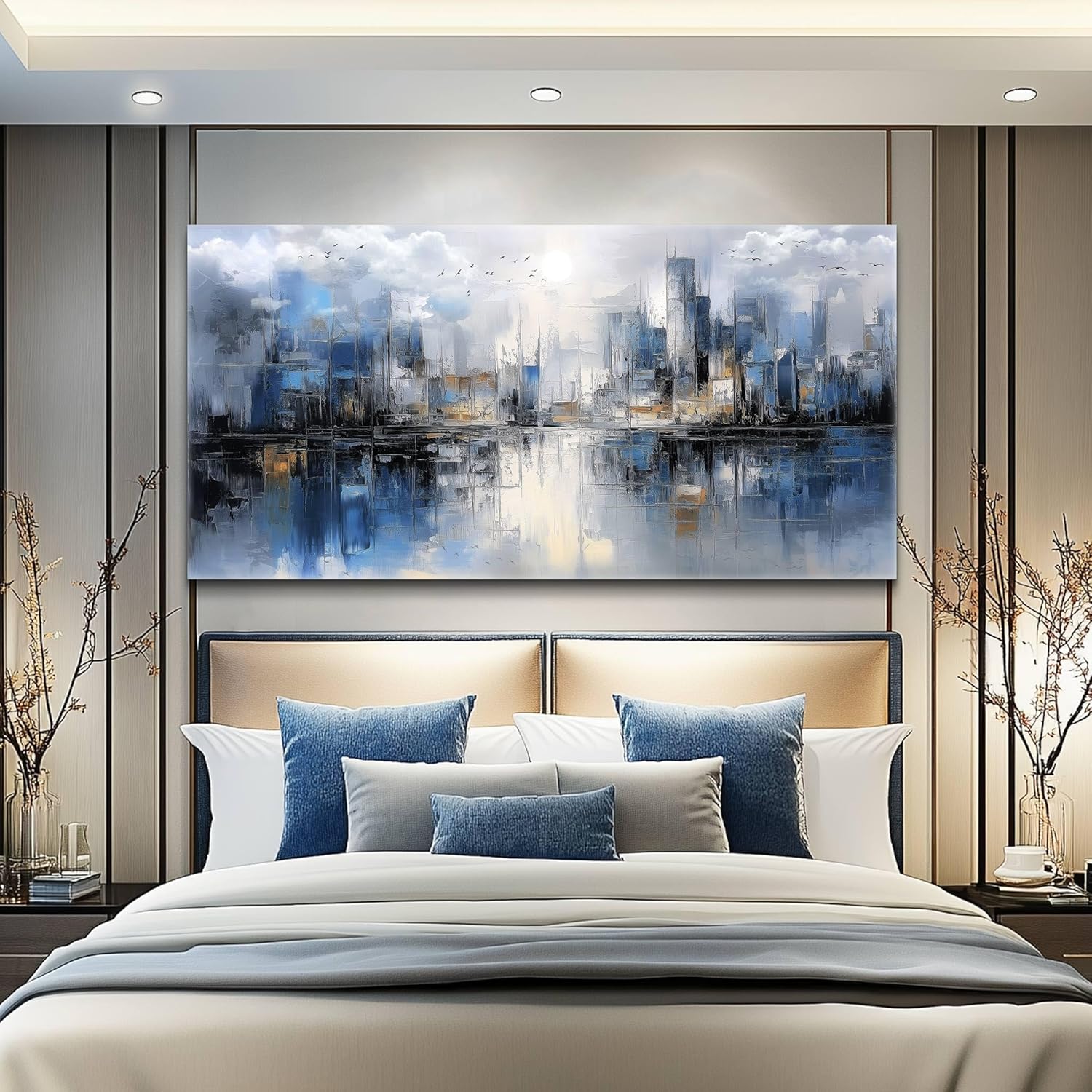 FUHAIHUA Canvas Wall Art For Living Room Wall Decor For Bedroom Office Wall Decoration Abstract Watercolor Painting Artwork Room Aesthetic Home Decor 20x40 In