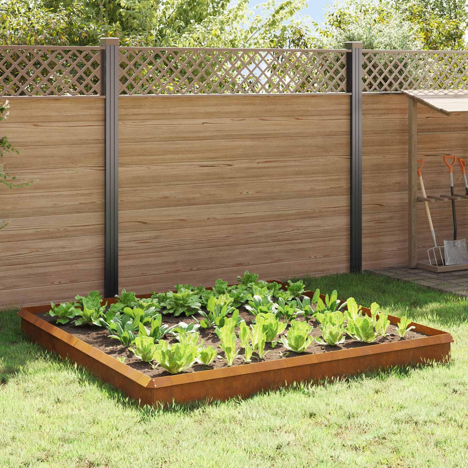 Schneckenzauns 12 stück Rostig Wetterfeststahl für Garten, Terrasse, Außende