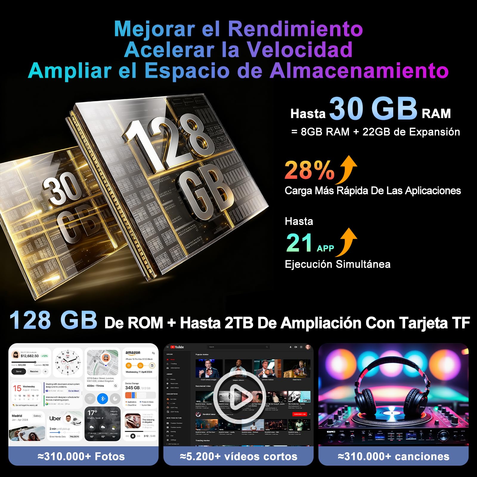 Tablet 10 Pulgadas 30GB+128GB, 8000mAh, Android 15, IPS Pantalla FHD 1080, Procesador Octa-Core, Certificación GMS/ Widevine L1/ Control parental, Tableta PC con Cuerpo de Metal, Teclado y Mouse- Azul — view 5