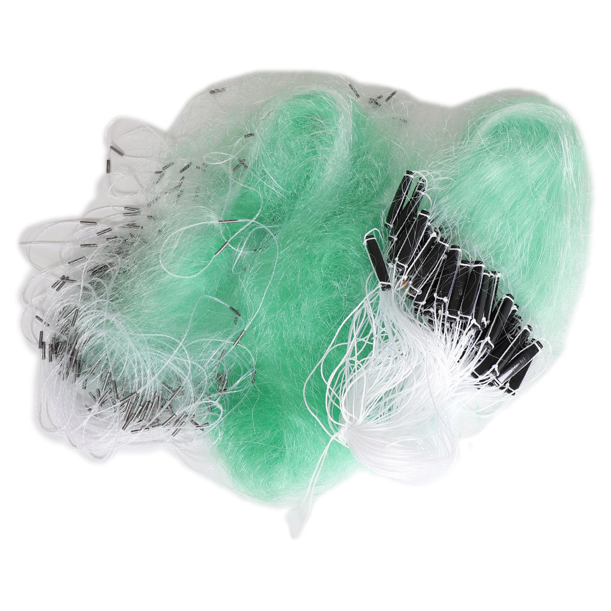 Rete da pesca a 3 strati, rete da pesca in nylon, lunghezza 50 metri, altezza 2 metri, con galleggianti e lavandini, trappola per esche pieghevole