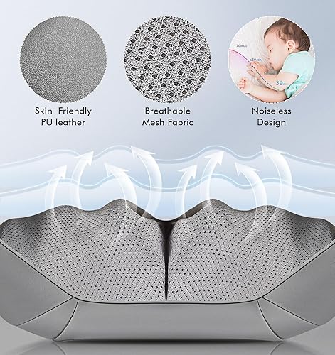 Miniatura 4 de Shiatsu Masajeador de cuello y espalda con calor, almohada de masaje 4D de tejido profundo para cuello, espalda, hombros, piernas, alivio del dolor