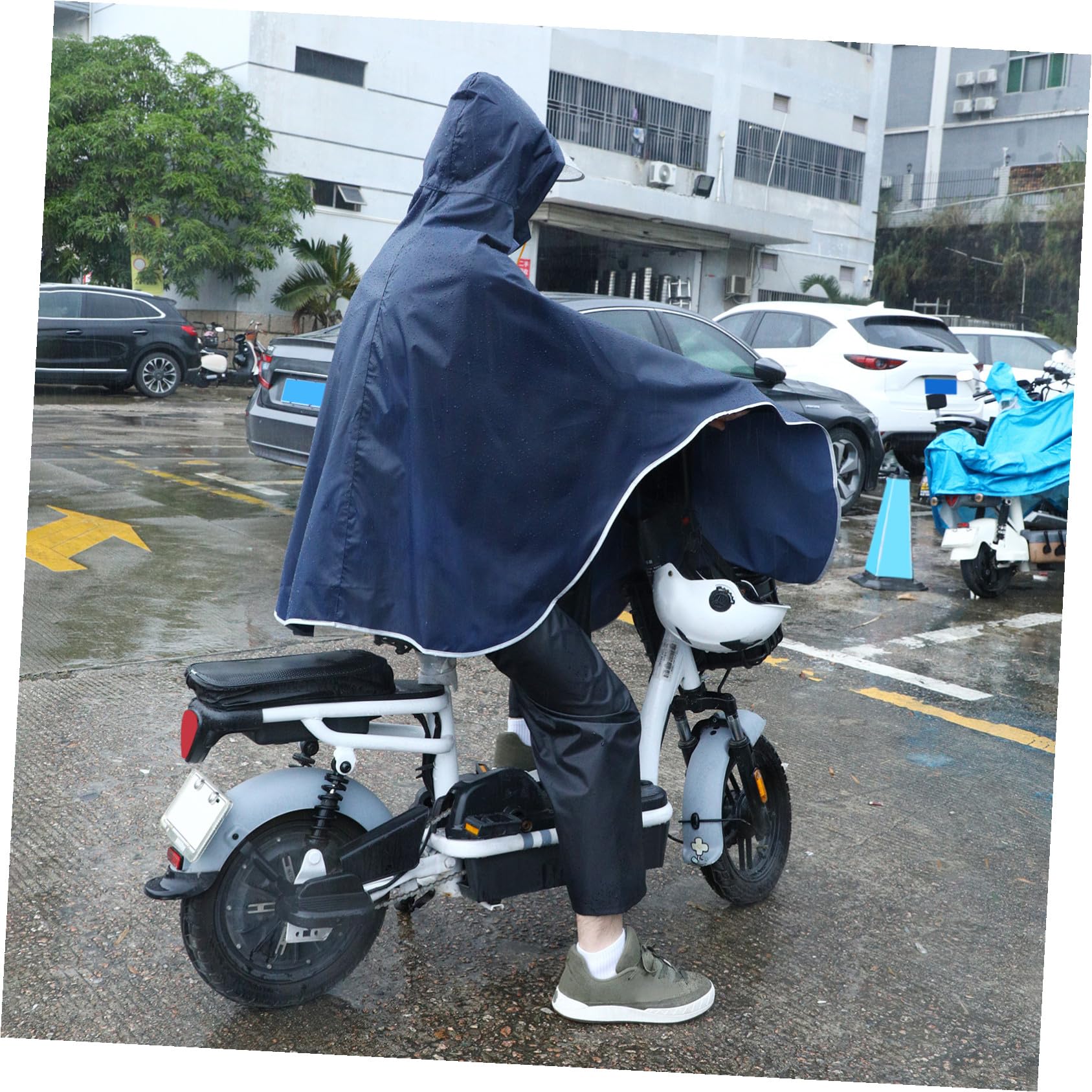 Hohopeti Mantellina Antipioggia Bici Fy-111 in Oxford e Pvc Leggera