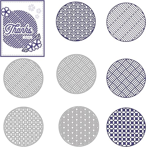 BENECREAT 4 plantillas de troqueles de corte de esfera de ventana, plantillas redondas de metal en relieve, herramientas de grabado para tarjetas,