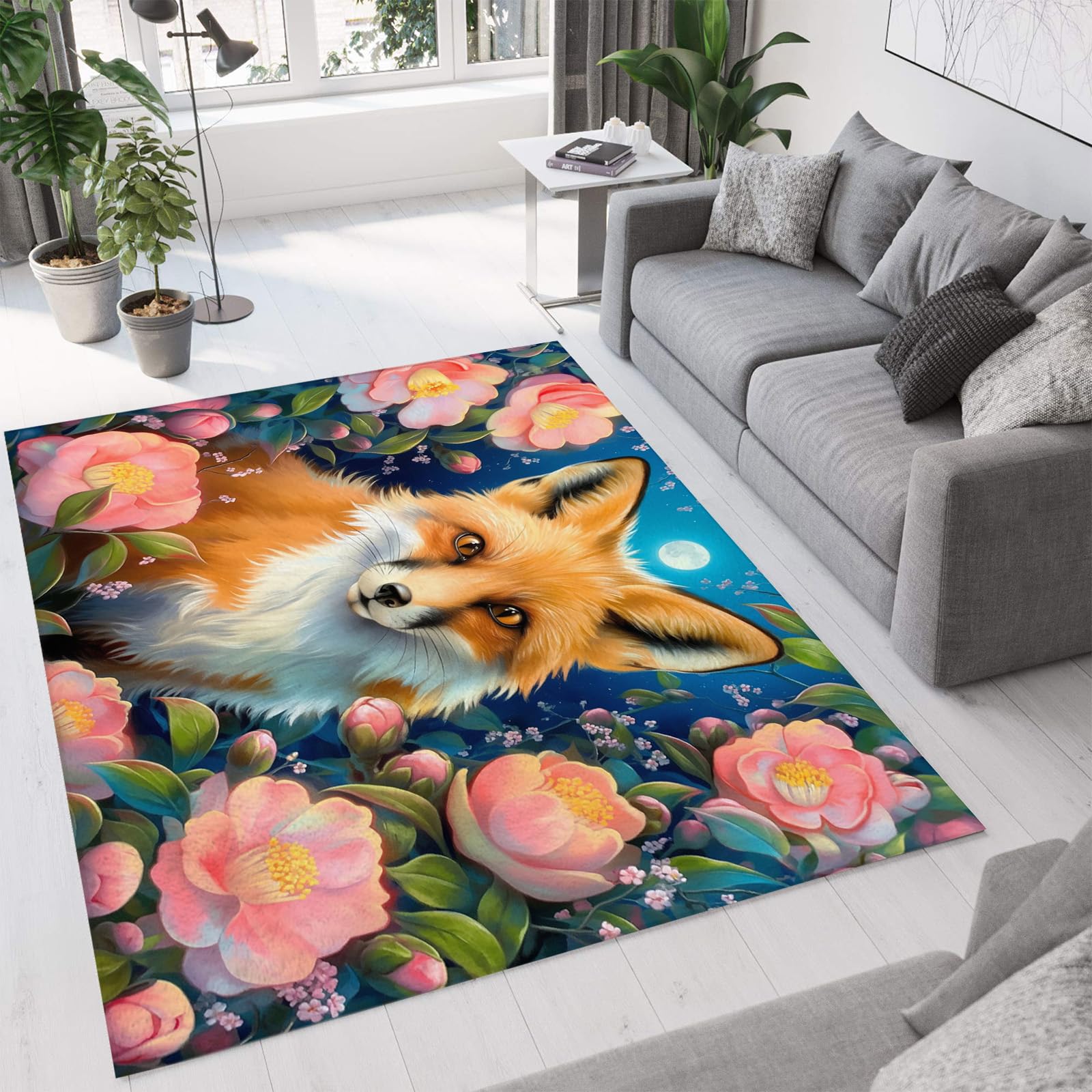 Tapis de salon rose fantastique lavable de 150×210cm idéal pour une chambre d'enfant cocooning