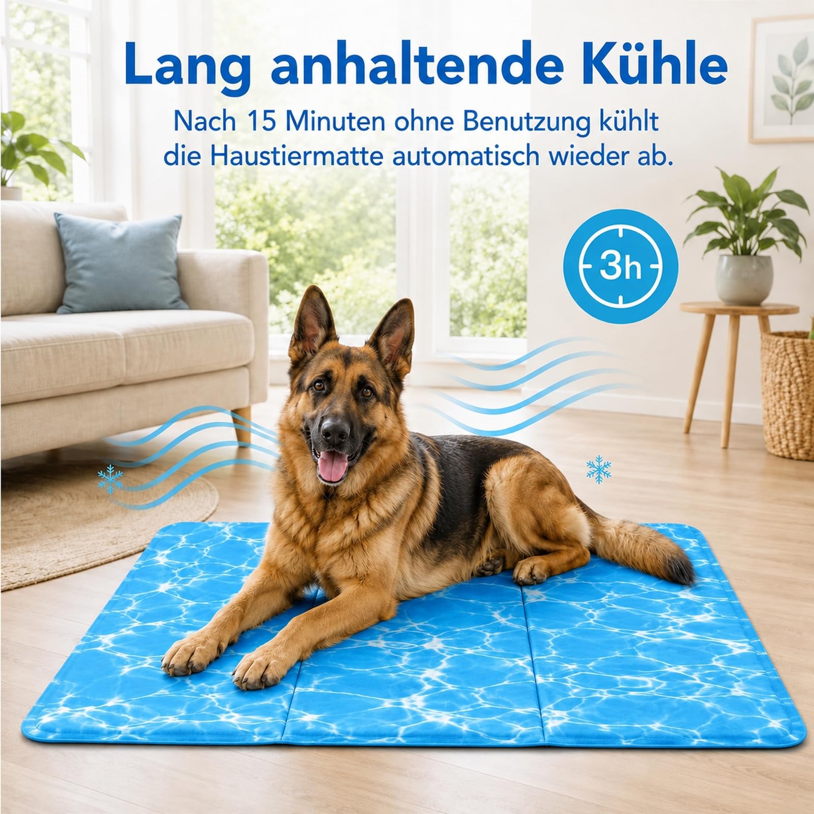Tappetino Refrigerante Cane 80 x 120 cm, Materassino Fresco per Cani e Gatti in Oxford 300D e PVC, Pieghevole e Resistente all’Acqua per Casa, Auto e Cuccia