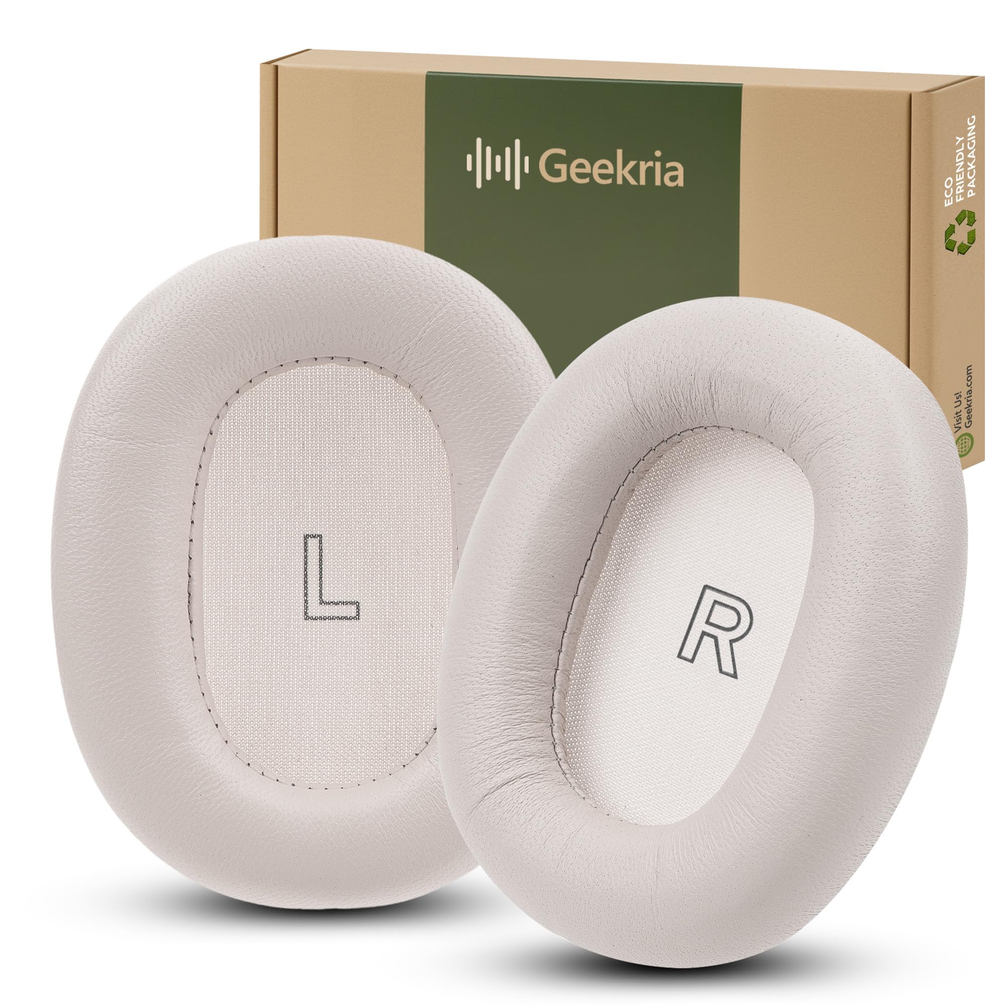 Geekria Elite - Cuscinetti auricolari di ricambio in pelle di pecora per cuffie Bang & Olufsen Beoplay H95, parti di riparazione (colore oro)