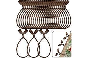 24 Pack Christmas Garland Ties, Christmas Brown Banister Ties, Non-Slip Decotative Reusable...