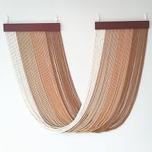 Tie-Dye Macrame Wall Hanging Large 46" Wx36 L Dip Dye Yarn Tapestry Home Boho Wall Decor Ombre Wall Art Headboard Bedroom Living Room Apartment,Brown