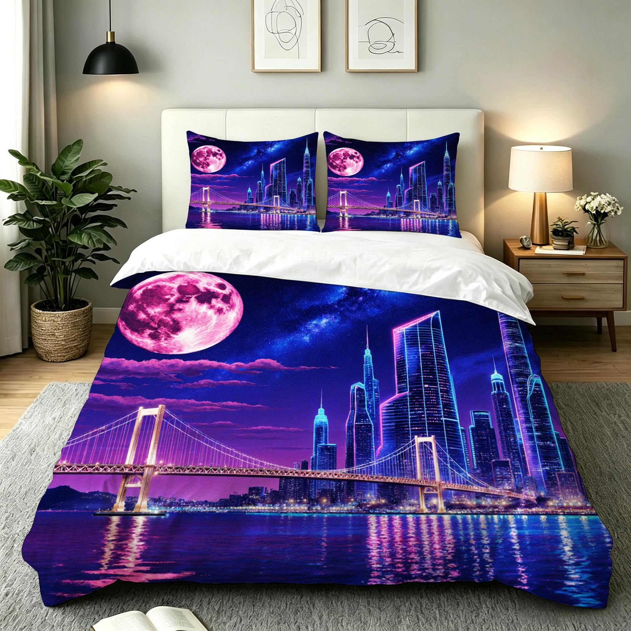 Funda Nórdica Cama 180, 240x260 cm Luna Azul, AQ2226