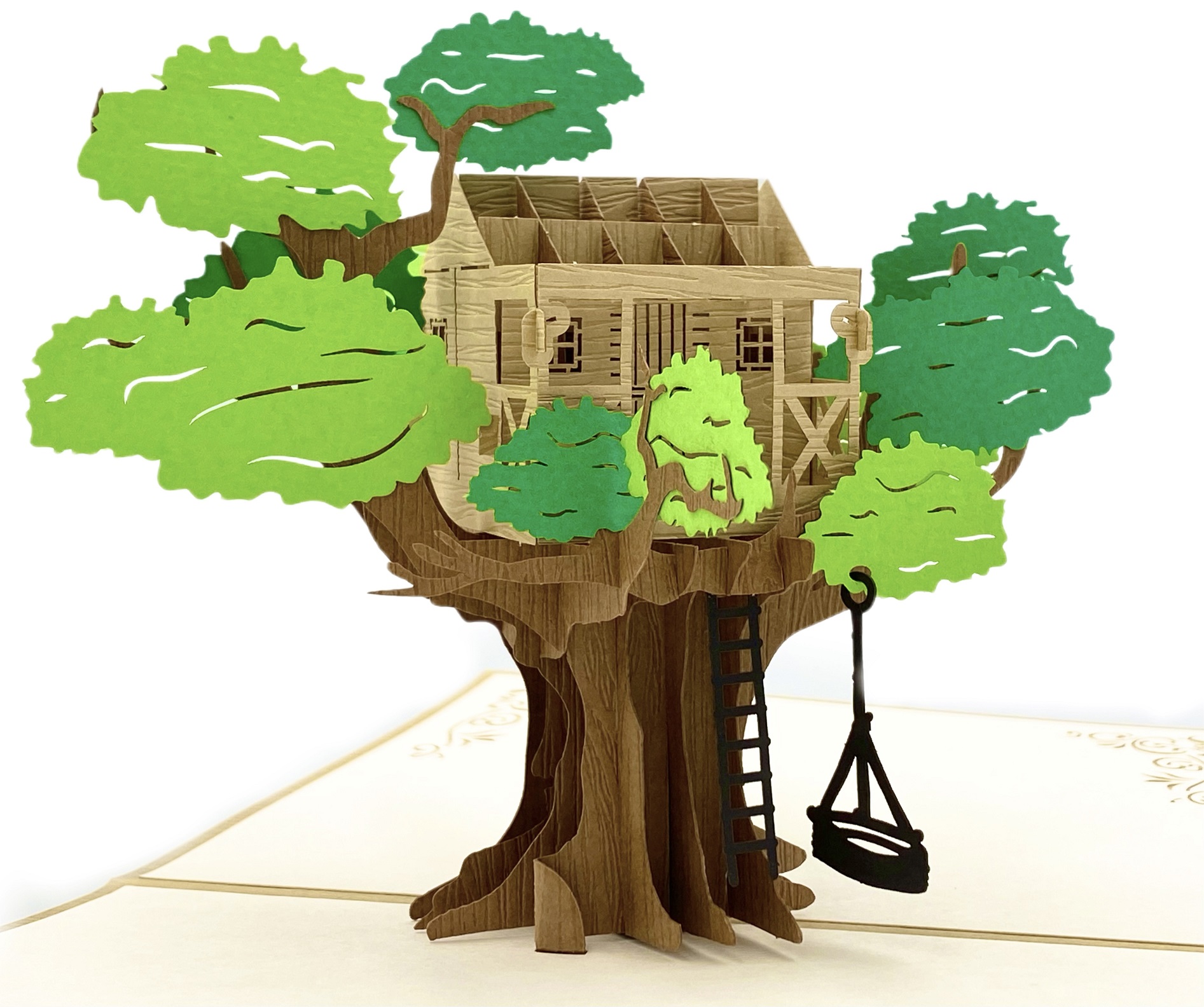 Regalo Originale: Buono Per Una Notte In Un Baumhaus? Ecco Il Biglietto Pop-Up 3D A Forma Di Casa Sull'Albero! - 4