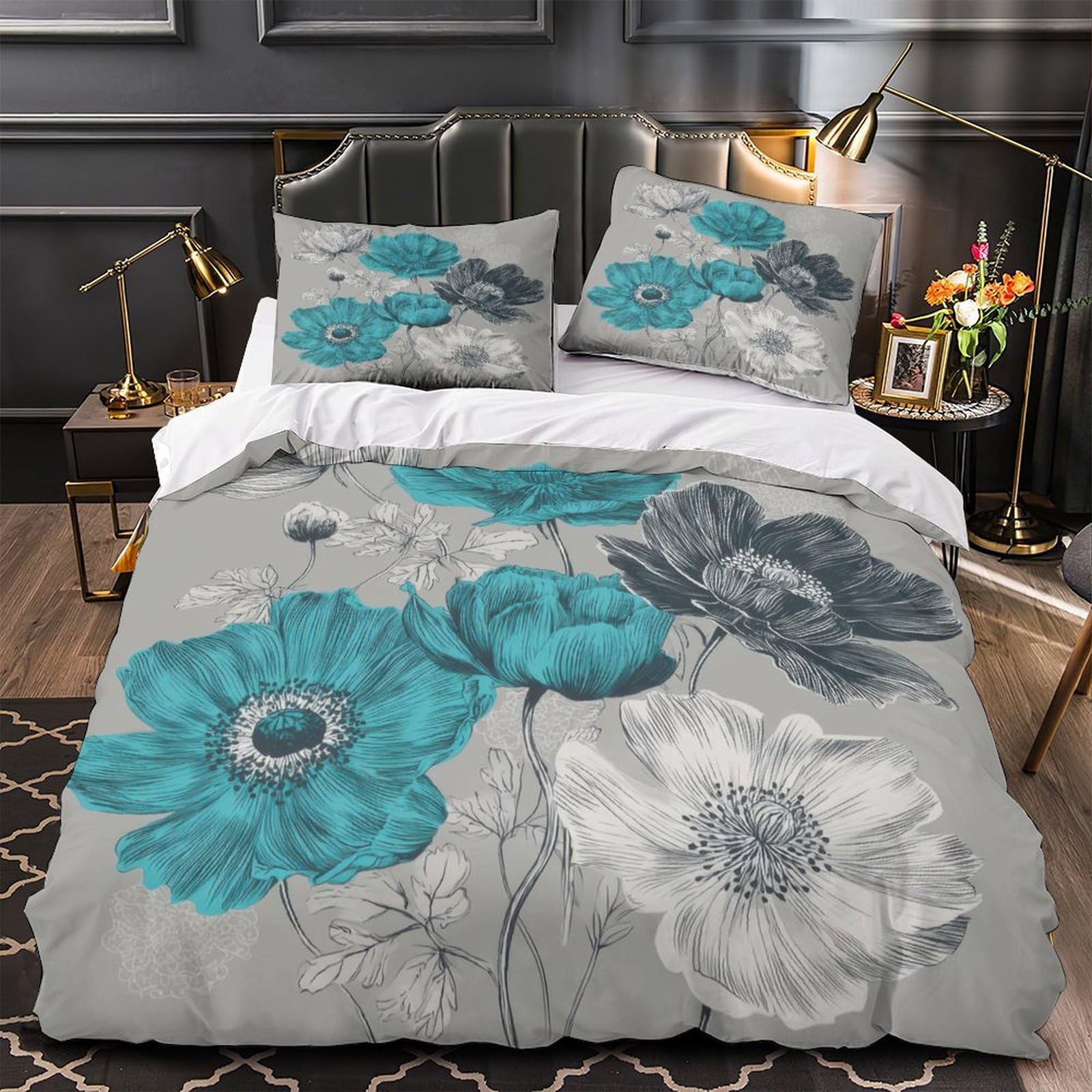 Housse de couette ultra douce hypoallergénique pour lit de taille King
