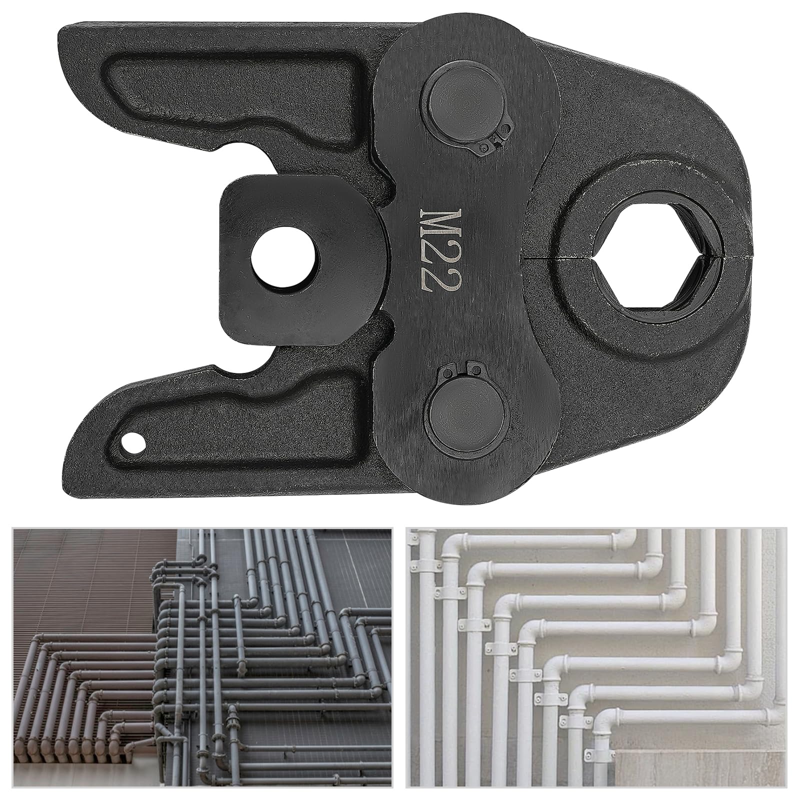 Mordaza de crimpadora compacta, pinzas de presión para pinzas de presión M22 para uso en tubos de cobre, tubos de acero inoxidable y tubos de aluminio con diámetro de tubo de 22 mm