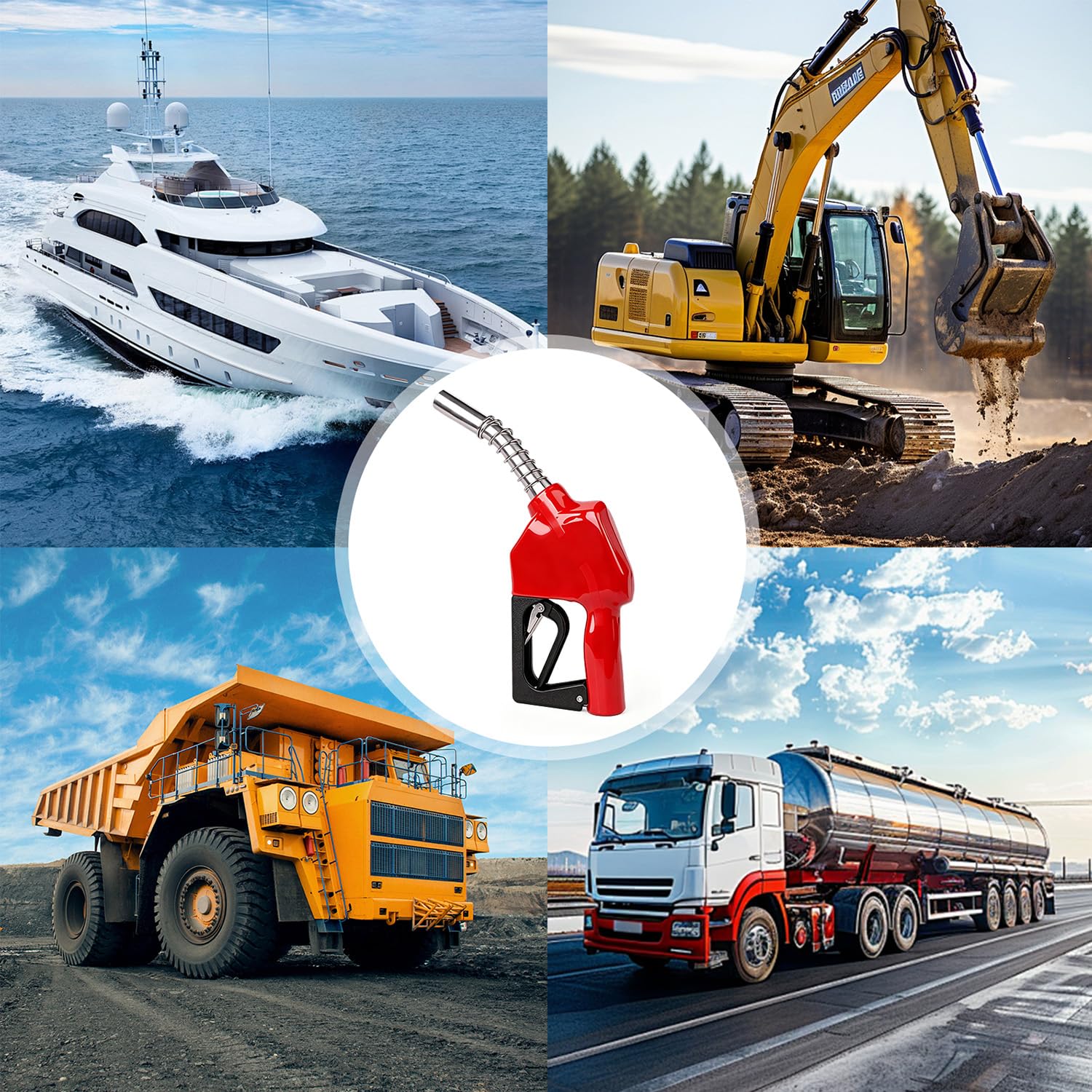 Automatische Zapfpistole Diesel 3/4", Selbstansaugende Tankpistole mit 3-stufig einstellbare Durchflussrate und Ergonomischer Griff für LKW, Traktoren & Baumaschinen
