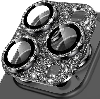YWXTW for iPhone 13 Pro/iPhone 13 Pro Max Camera Lens Protector, [4TH Gen New Bling Design] Glitter Shiny Diamond Metal Ring Tempered Glass Back Camera Screen Protector Lens Cover