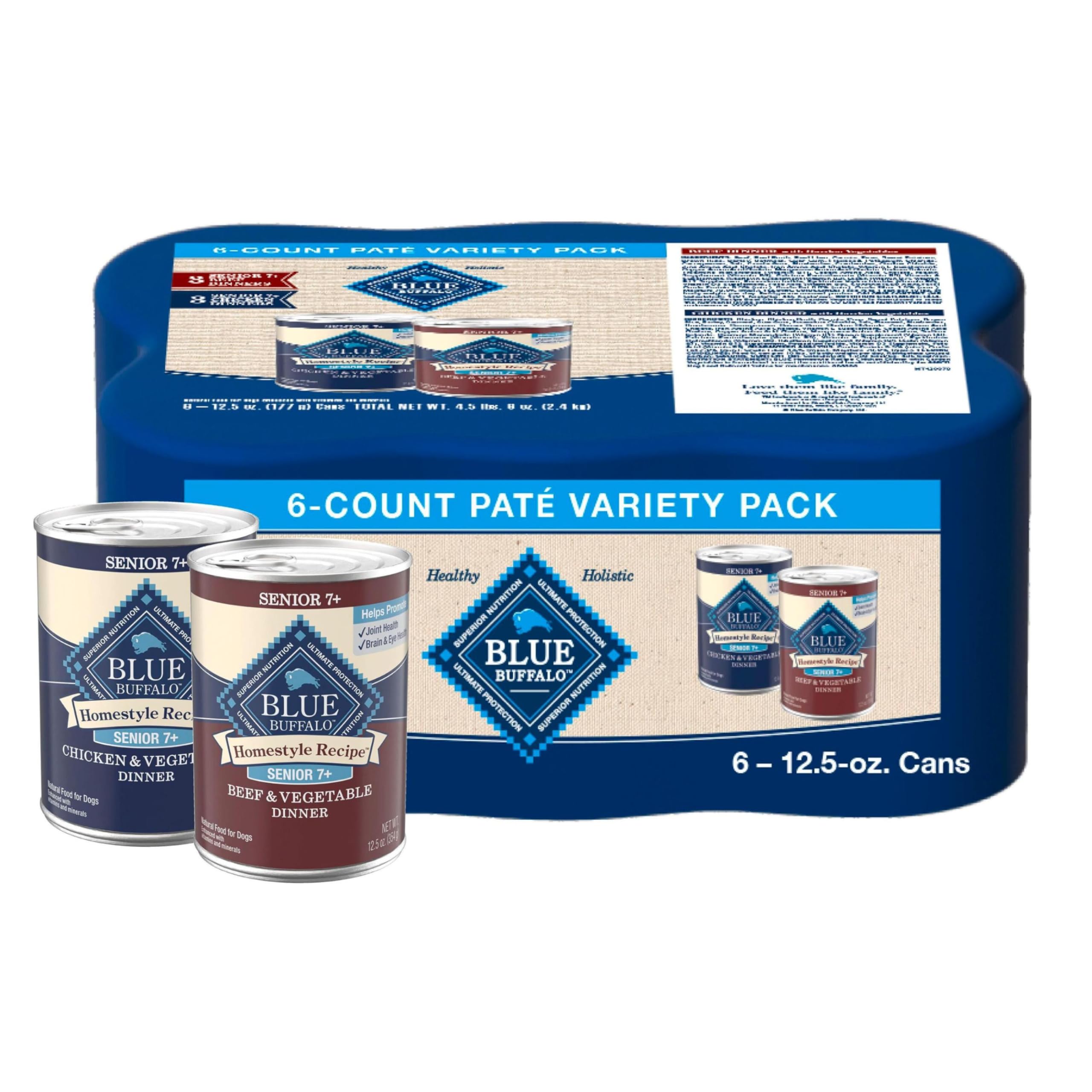 Blue Buffalo Homestyle Recipe Variety Pack Wet Dog Food, 12.5 oz, 6 ct