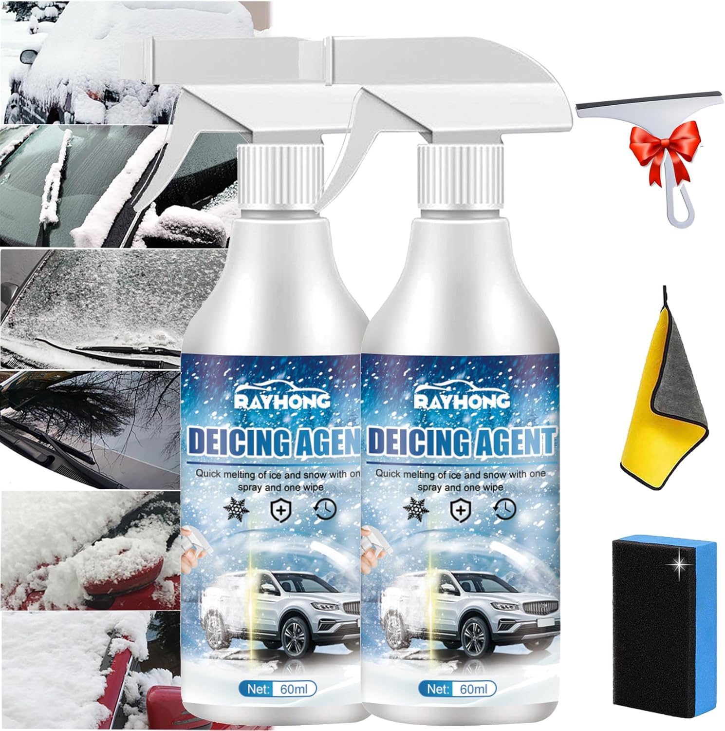 EZGHAR Deicer Spray for Car Windshield, Windshield Deicer