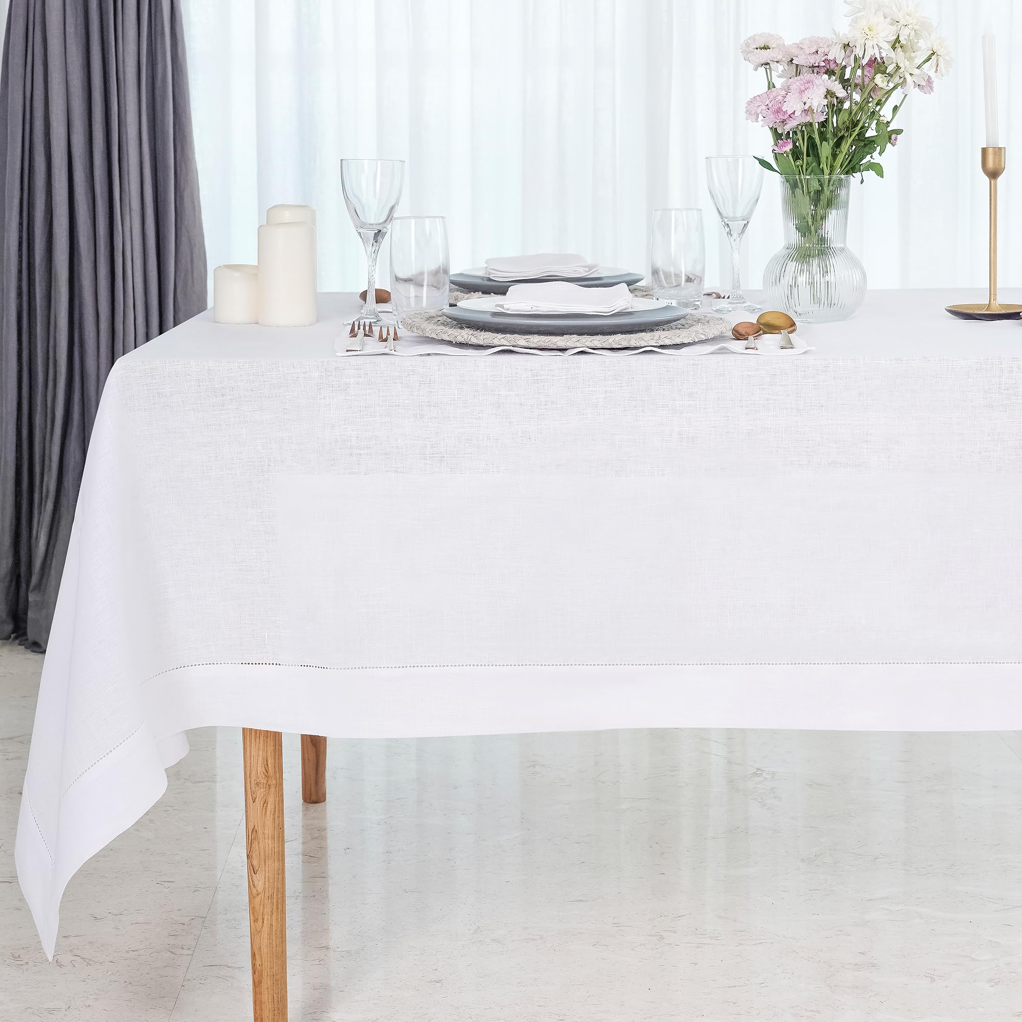 Amazon｜D'Moksha Homes リネンテーブルクロス 60 x 132インチ