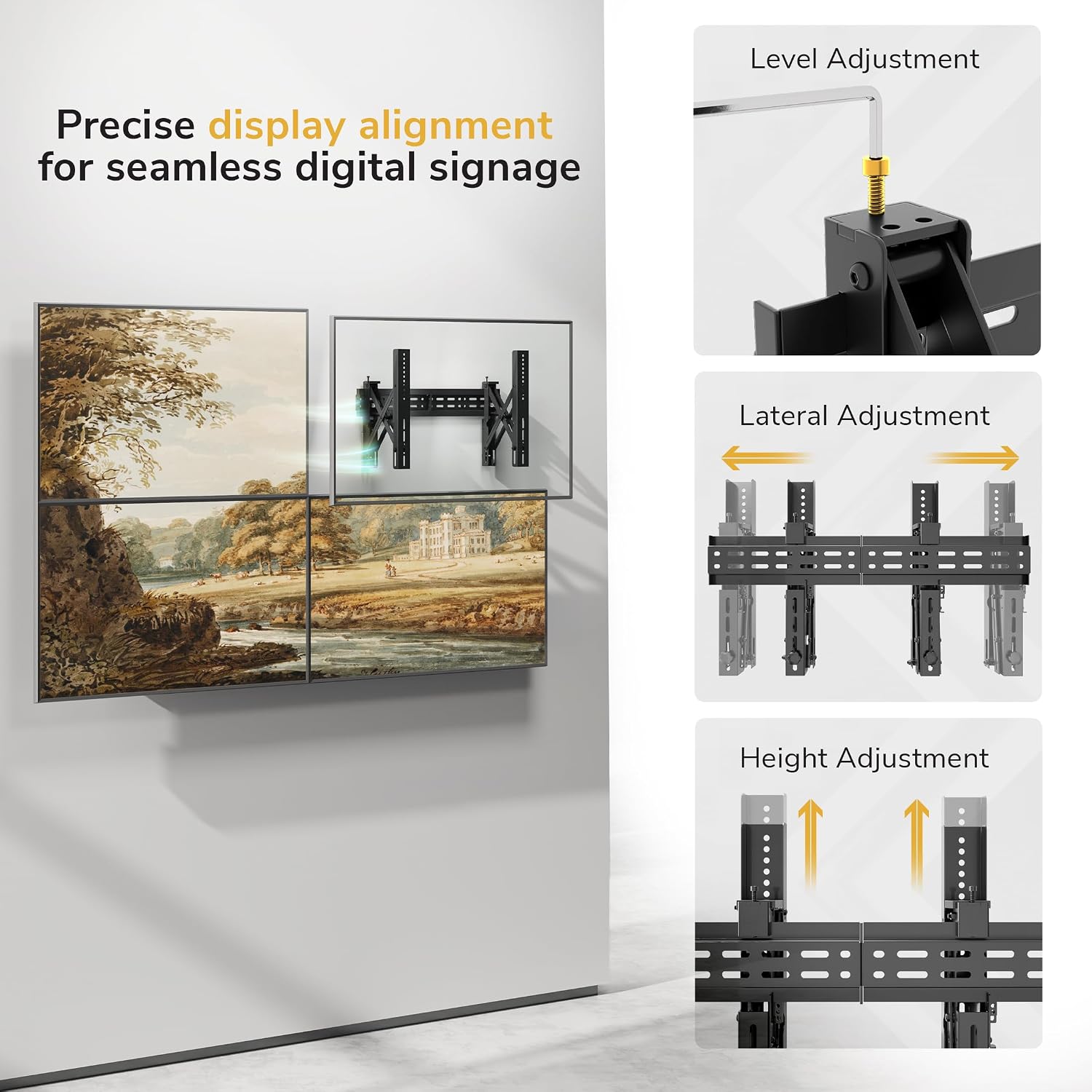 Mount-It! Pop-Out Video Wall Mount for 37"–70" TVs, 154 lbs, 4X Load Tested, Landscape & Portrait, VESA 200x200–600x400 (400x600 Portrait), Digital Signage & Commercial Display, MI-420 6 81bJ96OYeLL. AC SL1500